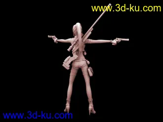 3D打印模型含泪发送女警官（再次修改）我给大家减少成3个包了的图片