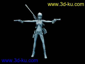 3D打印模型含泪发送女警官（再次修改）我给大家减少成3个包了的图片