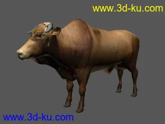 3D打印模型用奶牛改的简化婆罗门牛的图片