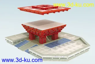 3D打印模型世博会中国馆  附带材质灯光贴图的图片
