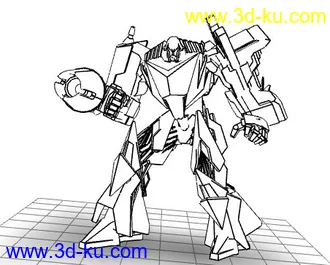 3D打印模型博坦之战版威震天（附带变形后的模）的图片