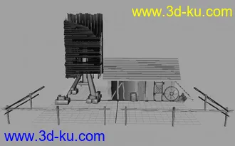 3D打印模型怀旧房子 （偏木质）的图片