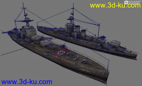 德国老式战舰2搜（带贴图）模型的图片1