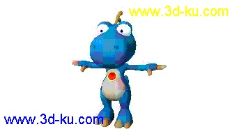 3D打印模型蓝恐龙_商业级绑定，全表情，带贴图(mb格式)的图片
