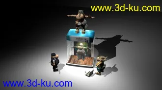 3D打印模型4个河马角色的图片