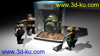 3D打印模型4个河马角色的图片
