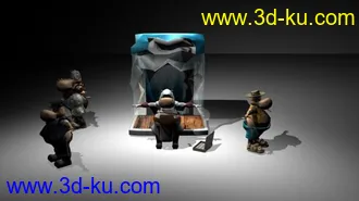 3D打印模型4个河马角色的图片