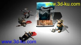 3D打印模型4个河马角色的图片
