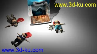 3D打印模型4个河马角色的图片