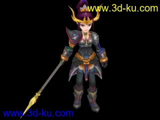 3D打印模型有绑定，Q板的一个小女性战士，喜欢分享~！的图片