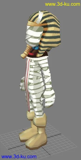 3D打印模型Q版埃及法老，自己做的。。附带蒙皮+动作，想要的下吧，别忘回帖的图片