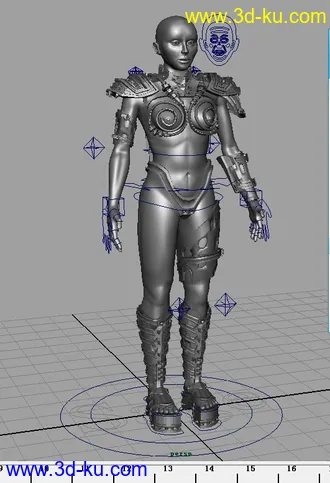 3D打印模型一个穿着奇异铠甲的女人~有绑定！！！的图片