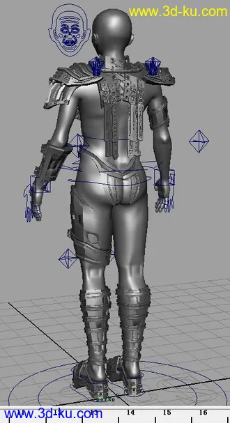 3D打印模型一个穿着奇异铠甲的女人~有绑定！！！的图片