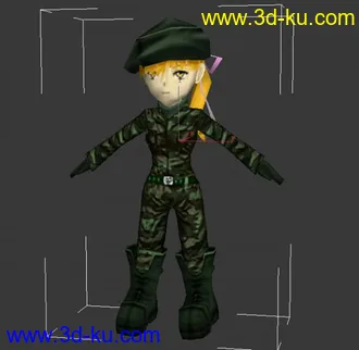 3D打印模型迷彩服女孩的图片