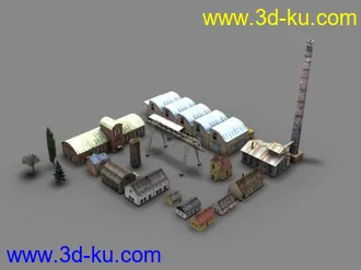 3D打印模型一些房屋和树的图片
