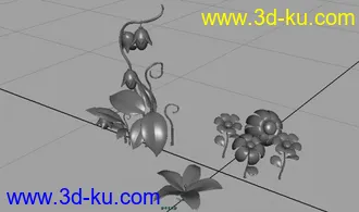 3D打印模型三种不同的花的图片