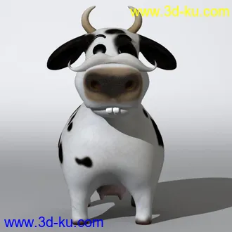 卡通牛全套（模型、绑定+贴图）完美呈现的图片