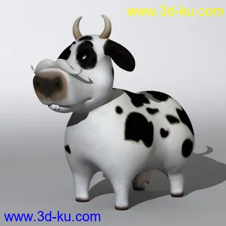 卡通牛全套（模型、绑定+贴图）完美呈现的图片