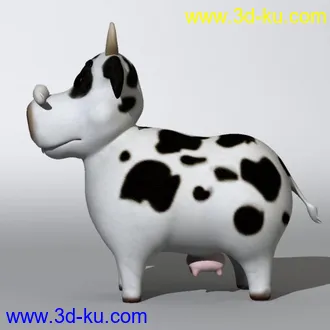 卡通牛全套（模型、绑定+贴图）完美呈现的图片