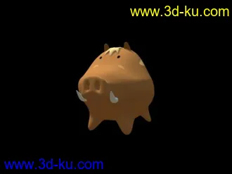 3D打印模型自己做的山豬的图片