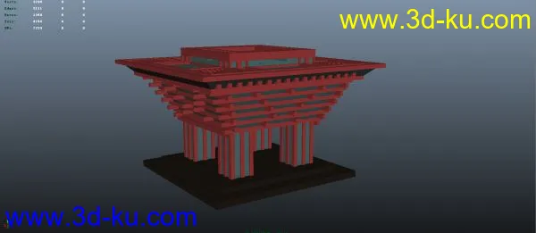 MAYA模型——世博会中国馆的图片1