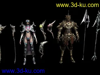 3D打印模型圣骑士 男 女 骨骼 贴图 全的图片