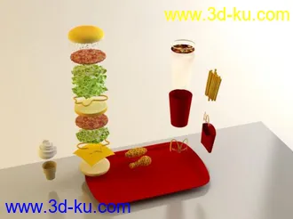 3D打印模型麦当劳套餐的图片