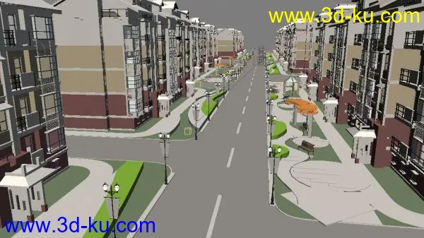 小区街道——楼盘模型的图片2