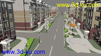 3D打印模型小区街道——楼盘的图片