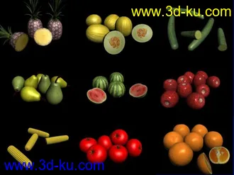 一组水果模型的图片