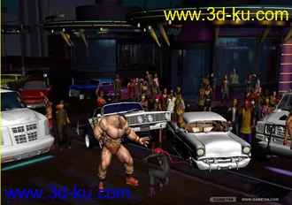 3D打印模型街霸 一个街头打斗场景的图片