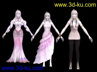 3D打印模型永恒之塔四套礼服的图片