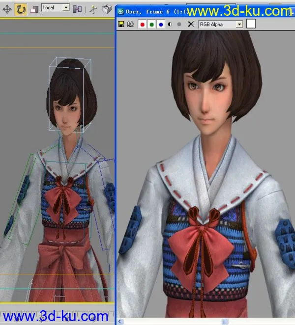 战国basara3  鹤姬maya2008   max9模型的图片5