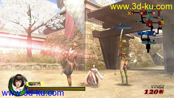 战国basara3  鹤姬maya2008   max9模型的图片1