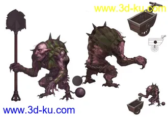 3D打印模型原创外包_韩国游戏项目外包_怪物角色之2的图片