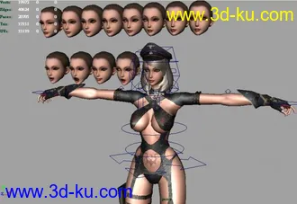 3D打印模型性感女軍官之表情設置的图片