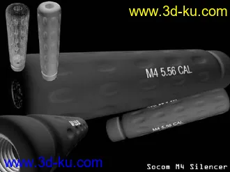 3D打印模型M4特战专用消声管的图片