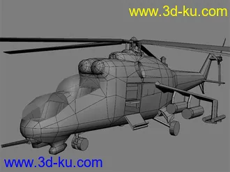 3D打印模型俄军MI-24武装直升机的图片