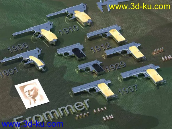 手枪Frommer 37.M两款结构模型的图片3