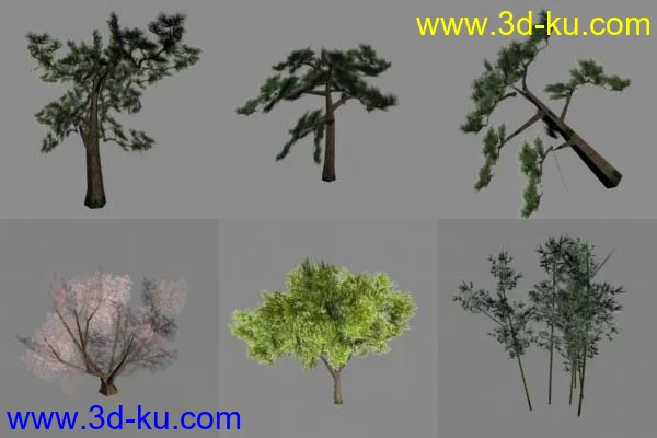 一组低模树模型的图片1