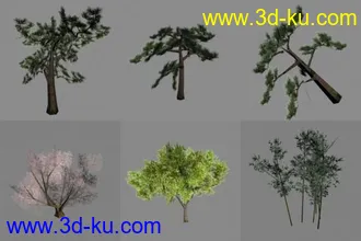 3D打印模型一组低模树的图片