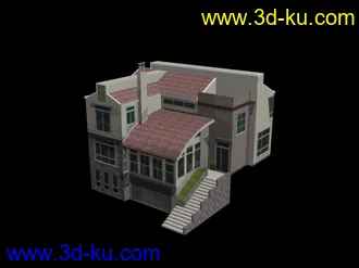 3D打印模型四个别墅简模的图片