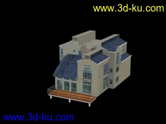 3D打印模型四个别墅简模的图片