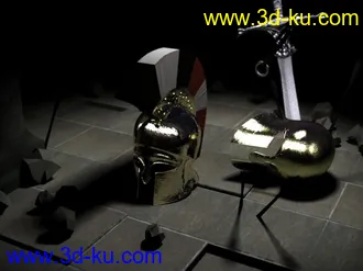 3D打印模型头盔和剑的图片