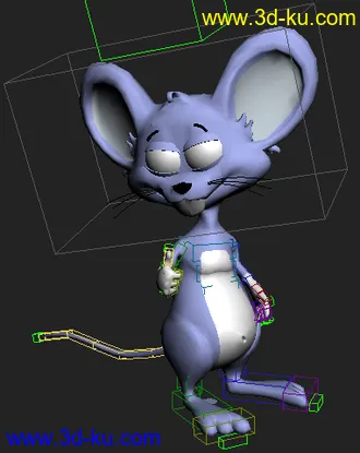 学习用老鼠模型-骨骼以绑定的图片