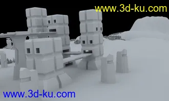 3D打印模型机械基地白模.....收藏的赶紧了 有3DS OBJ格式 玛雅也能用的图片