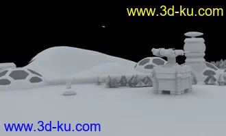 3D打印模型机械基地白模.....收藏的赶紧了 有3DS OBJ格式 玛雅也能用的图片