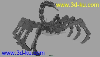 用MAYA比照着3D做的一个蝎子的模型的图片