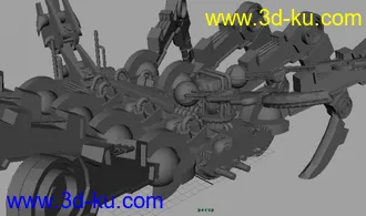 用MAYA比照着3D做的一个蝎子的模型的图片