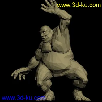 3D打印模型超吊大胖子怪兽！绑好骨骼~带一百多帧动画~~的图片